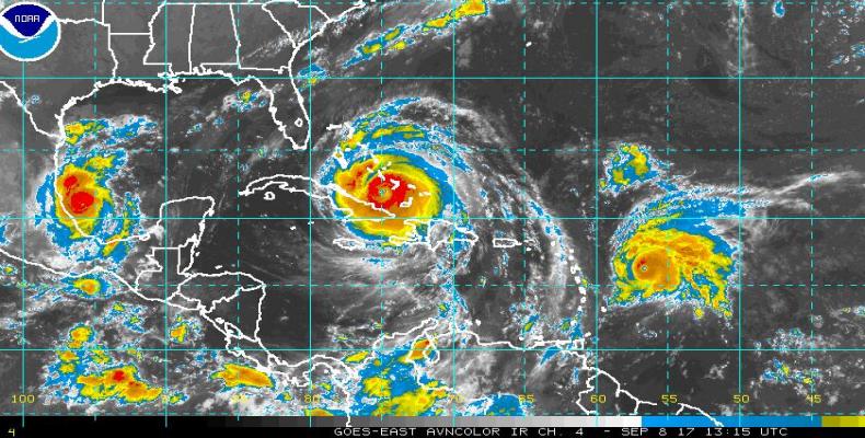 Imagen de trayectoria de Irma a las 10 am del viernes, 8 de septiembre
