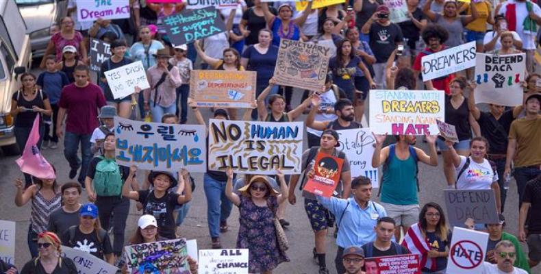 Protesters demonstrate against Trump's immigration policies.  Photo: AFP