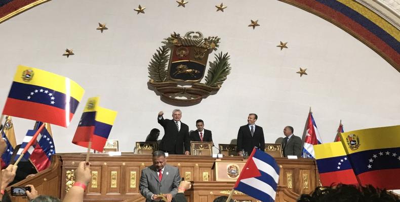 Cuban president addressed to the Venezuelan National Constituent Assembly. Photo: Twitter