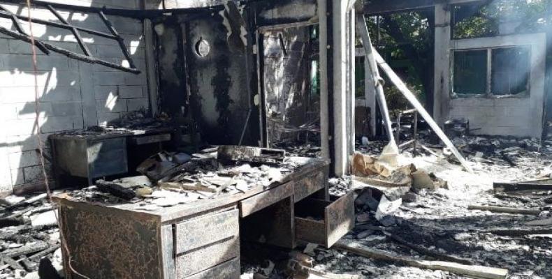 A burned complex in Leon, Nicaragua housed the ministries of Family Economics, Agriculture and Livestock, Environment and Natural Resources among other institut