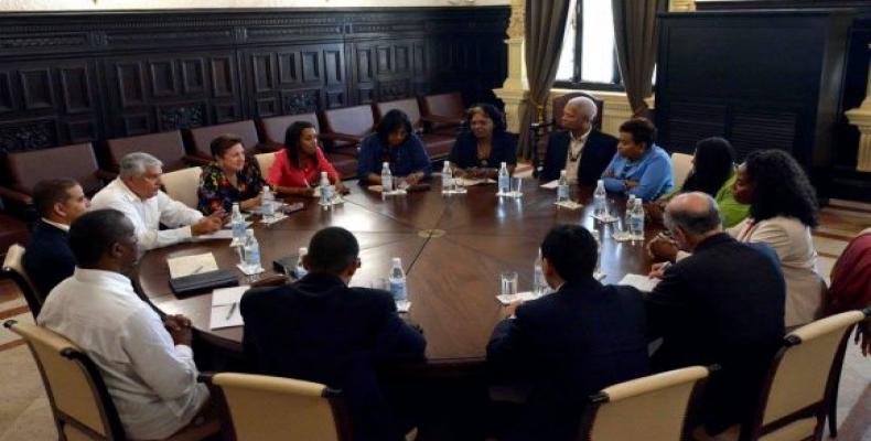 In this File Photo, members of the US Congressional Back Caucus meet with lawmakers of Cuban Parliament in Havana.