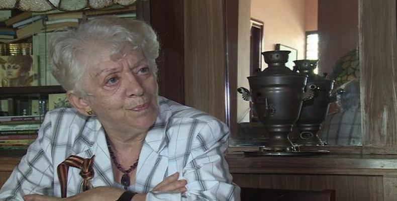 Tatiana Maksimenkova en su casa en La Habana. Foto: Russia Today/ Captura de Video.