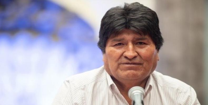 Bolivia's Evo Morales at a news conference in downtown Mexico City.  (Photo: AlbaMovimientos)