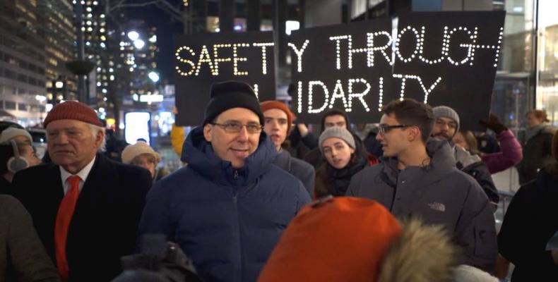 ADL protesters denounce U.S.-Israel joint police training program.  Photo: Reuters