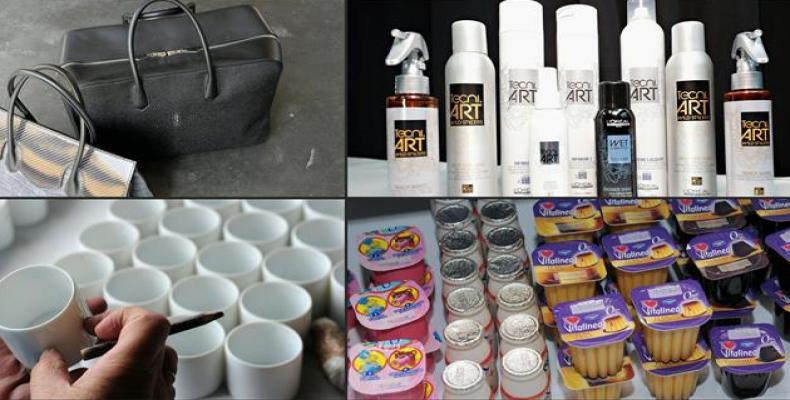 Combination of pictures shows products made inside the European Union.  (Photo: AFP)