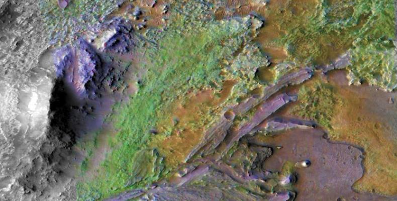  La NASA eligieron el cráter Jezero como el sitio de aterrizaje para su misión rover Mars 2020 a Marte.Foto:Internet.