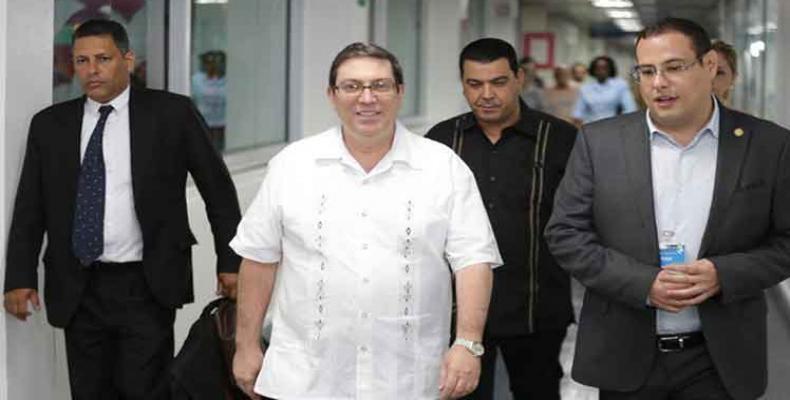 Le chef de la diplomatie cubaine à son arrivée à Managua