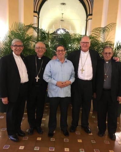 Bruno Rodríguez sostuvo un intercambio con Timothy Dolan, arzobispo de Nueva York.