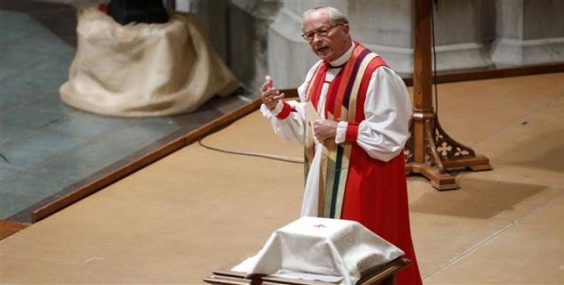 Bishop Gene Robinson speaks during a memorial service for Matthew Shepard at the National Cathedral on October 26, 2018 in Washington, DC.  Photo: Getty Images