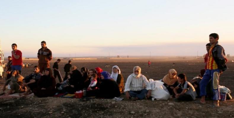 Desplazados en Mosul.