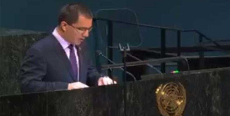 Canciller de la República Bolivariana de Venezuela, Jorge Arreaza en la ONU