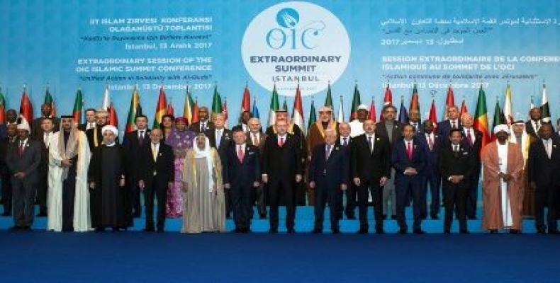 Participants at the OIC Extraordinary Summit, Istanbul (TeleSur Twitter account picture)