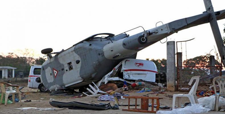 La nave se dirigía a la zona afectada por el terremoto de magnitud 7,2 en la escala de Richter que sacudió el centro y el sur del país. Foto: AFP