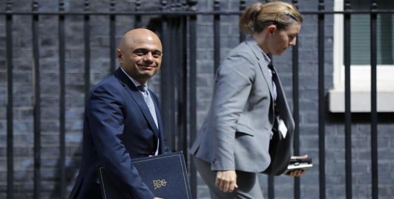 Britain's Home Secretary Sajid Javid leaves 10 Downing Street in central London after attending the weekly cabinet meeting on July 17, 2018.  Photo: AFP