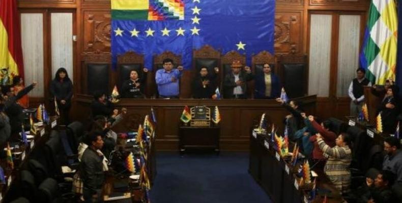 Senator Monica Eva Copa Murga, of the Movement Toward Socialism (MAS) party.  (Photo: Reuters)