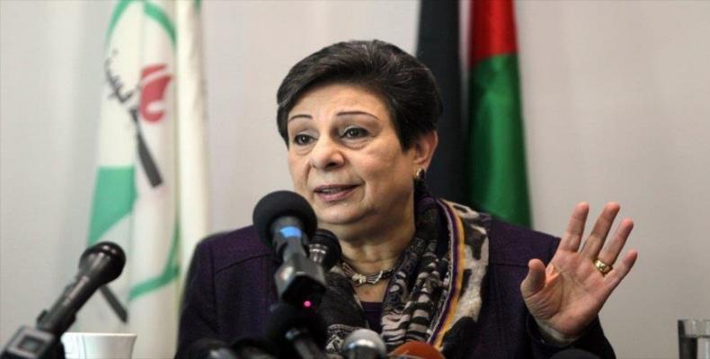 Hanan Ashrawi, funcionaria de la OLP denunció la política que el actual gobierno estadounidense busca imponer en el Oriente Medio. (Imagen archivo/HispanTV)