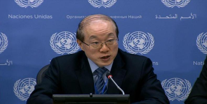 El representante permanente de China ante la ONU, Liu Jieyi. (Foto/hispantv.ir)