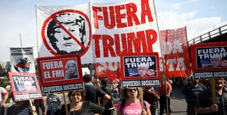 Demonstrators march during the G-20 summit, in Buenos Aires, Argentina on Nov. 30, 2018.   Photo: Reuters