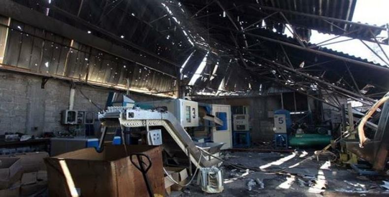 File photo shows a deserted factory in the besieged Gaza Strip.  (Photo: Press TV)