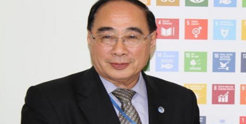 El secretario general de la Conferencia de la ONU sobre los Océanos, Wu Hongbo.