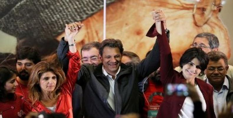 Brazilian candidates support Fernando Haddad.  Photo: teleSUR