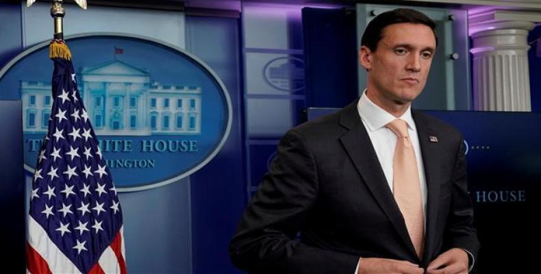 White House Homeland Security Adviser Tom Bossert speaks during a news briefing at the White House in Washington, August 31, 2017.  Photo: Reuters
