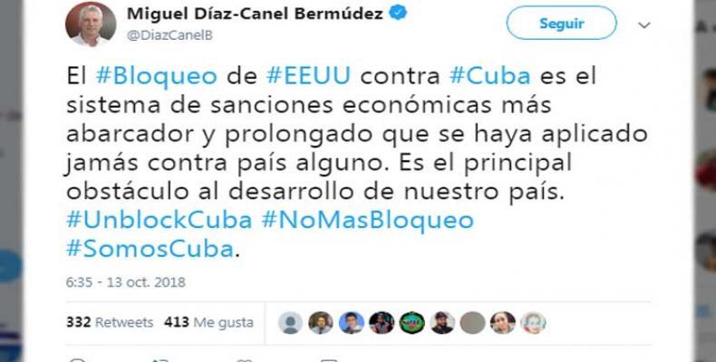 Foto: Tomado del Twitter de Miguel Díaz Canel.