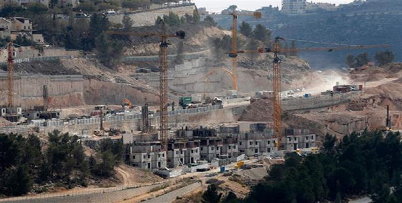 A picture taken on November 8, 2017 shows a general view of construction work in the Gilo settlement in the mainly Palestinian eastern sector of occupied Jerus