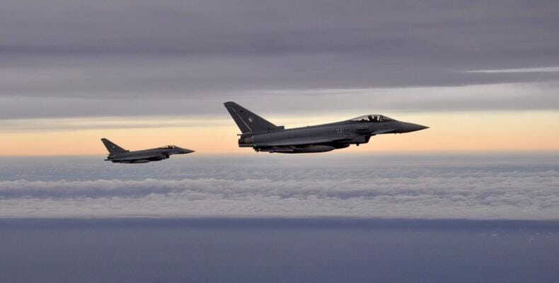 File photo shows two German Eurofighter jets. (Photo:Reuters)