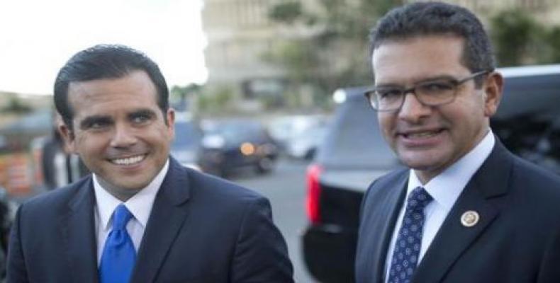 El exgobernador Ricardo Rosselló junto a Pedro Pierluisi. Foto: Primera Hora.