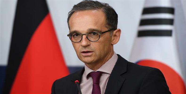 German Foreign Minister Heiko Maas speaks during a joint press conference with South Korean Foreign Minister Kang Kyung-wha in Seoul on July 26, 2018.  Photo: A