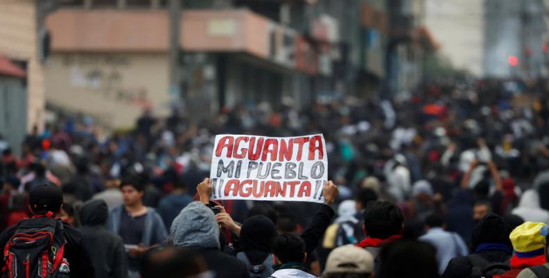 Una protesta contra paquetazo de Lenín Moreno en Quito, Ecuador, el 7 de octubre de 2019. Carlos Garcia Rawlins / Reuters