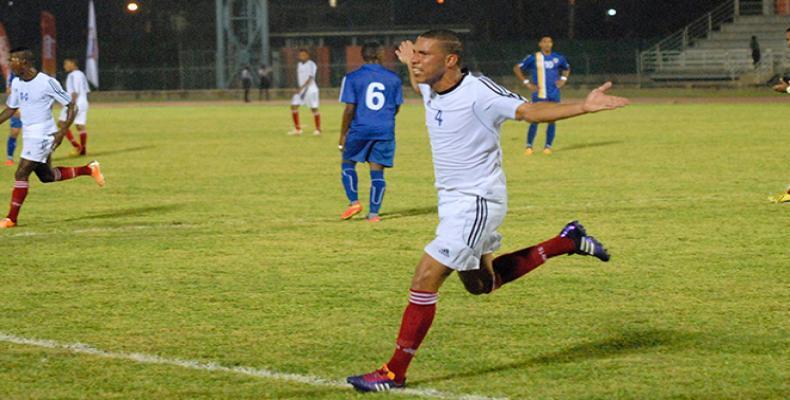 Cuba's Yasmany Lopez (pictured) celebrates after scoring against Curacao
