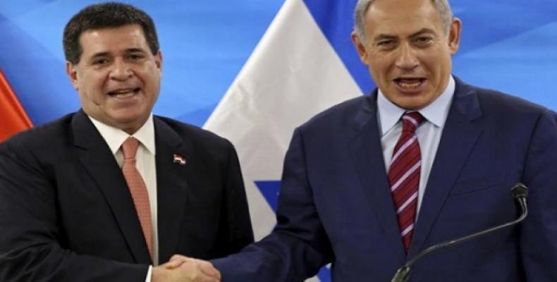 Paraguayan President Horacio Cartes and Israel Prime Minister Benjamin Netanyahu