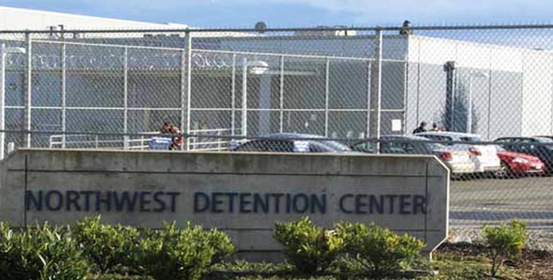 Immigrants at Northwest Detention Center on strike.  Photo: Reuters
