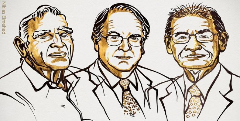 Los químicos John B. Goodenough, M. Stanley Whittingham y Akira Yoshino The Nobel Prize on Twitter