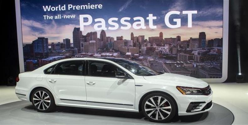 The new Volkswagen Passat GT sedan is presented at the North American International Auto Show, Monday, Jan. 15, 2018, in Detroit.  Photo: AP