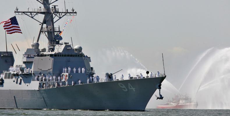 USS Nitze, with Tomahawk cruise missiles at the ready.  (Photo: AP)