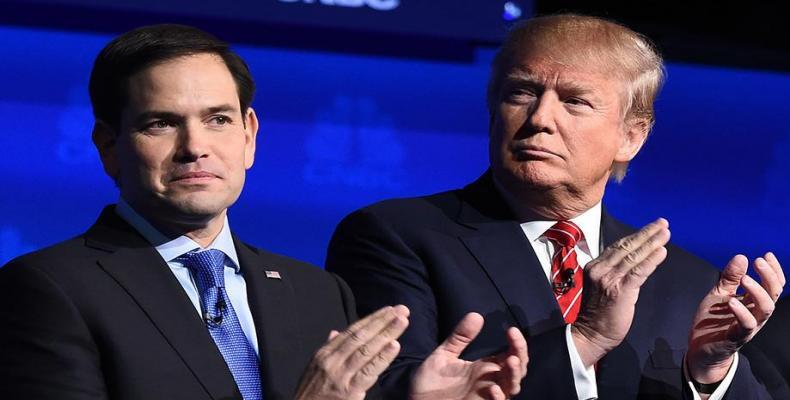 Marco Rubio (I) y Donald Trump (D). Foto: Archivo