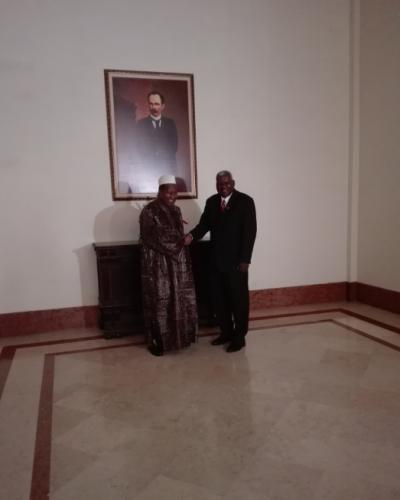Esteban Lazo,  Presidente de la Asamblea Nacional del Poder Popular (I) y Alpha Oumar Konaré, ex-presidente de la República de Mali (D).Fotos:Marianela Samper