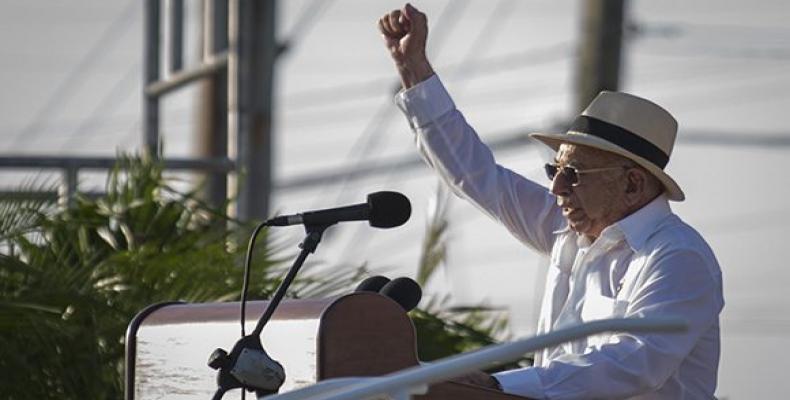 José Ramón Machado Ventura en acto por el 26 de julio, en Pinar del Río. Foto: Irene Pérez/ Cubadebate.