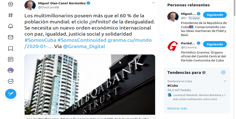 Foto: Tomada del Twitter de @DiazCanelB. Foto: Tomada del Twitter de @DiazCanelB.