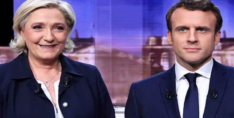 Le Pen y Macron