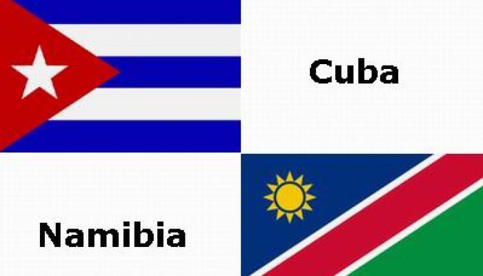 banderas Cuba y Namibia.Archivo