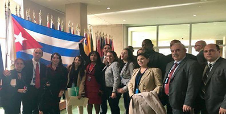 Members of the Cuban Mission to the UN after the frustrated US event.