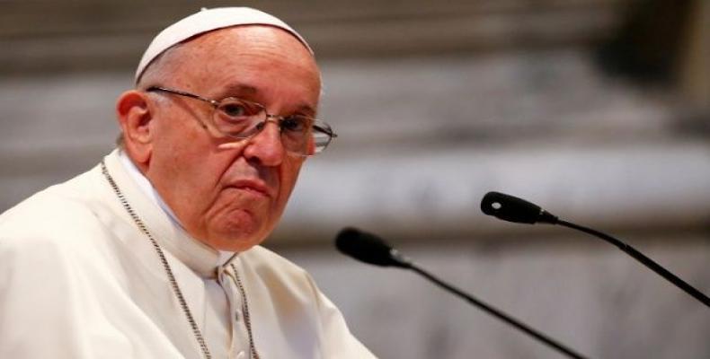 Pope Francis attends a meeting with faithful of the diocese of Rome at Saint John Lateran Basilica in Rome, Italy May 14, 2018.  Photo: Reuters