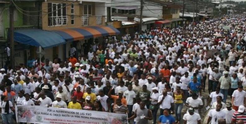 Manifestantes en el Chocó