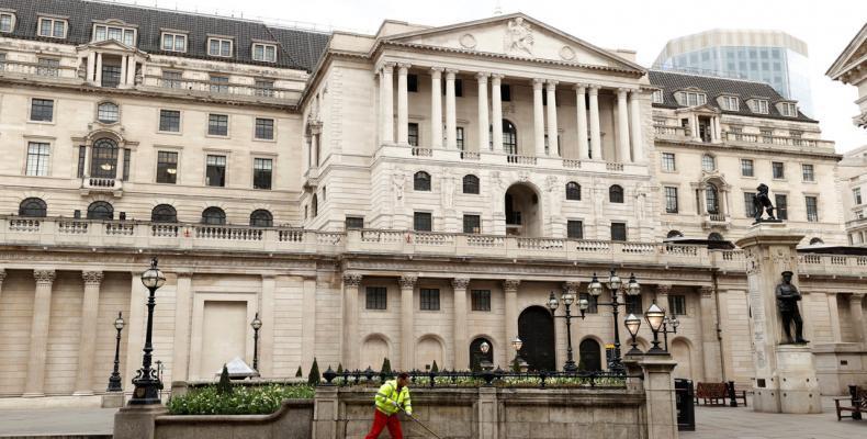 El Banco de Inglaterra, donde se encuentran retenidas las 31 toneladas de oro de Venezuela, Londres, 31 de marzo de 2020.ohn Sibley / Reuters