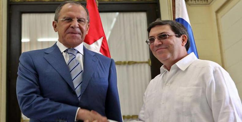 Recibe canciller cubano a su homólogo de Rusia. Foto: PL.