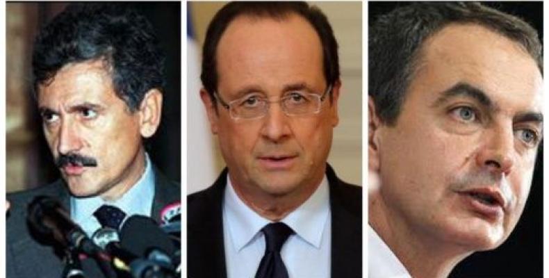 D'Alema, Hollande y Zapatero